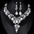 Black Silver Tone Horse Crystal Eleven Designs Metal Necklace and Earring Set view 6