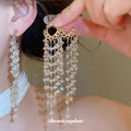 Crystal Fringe Drop Earrings In Gold And Silver Fashion Jewelry view 1