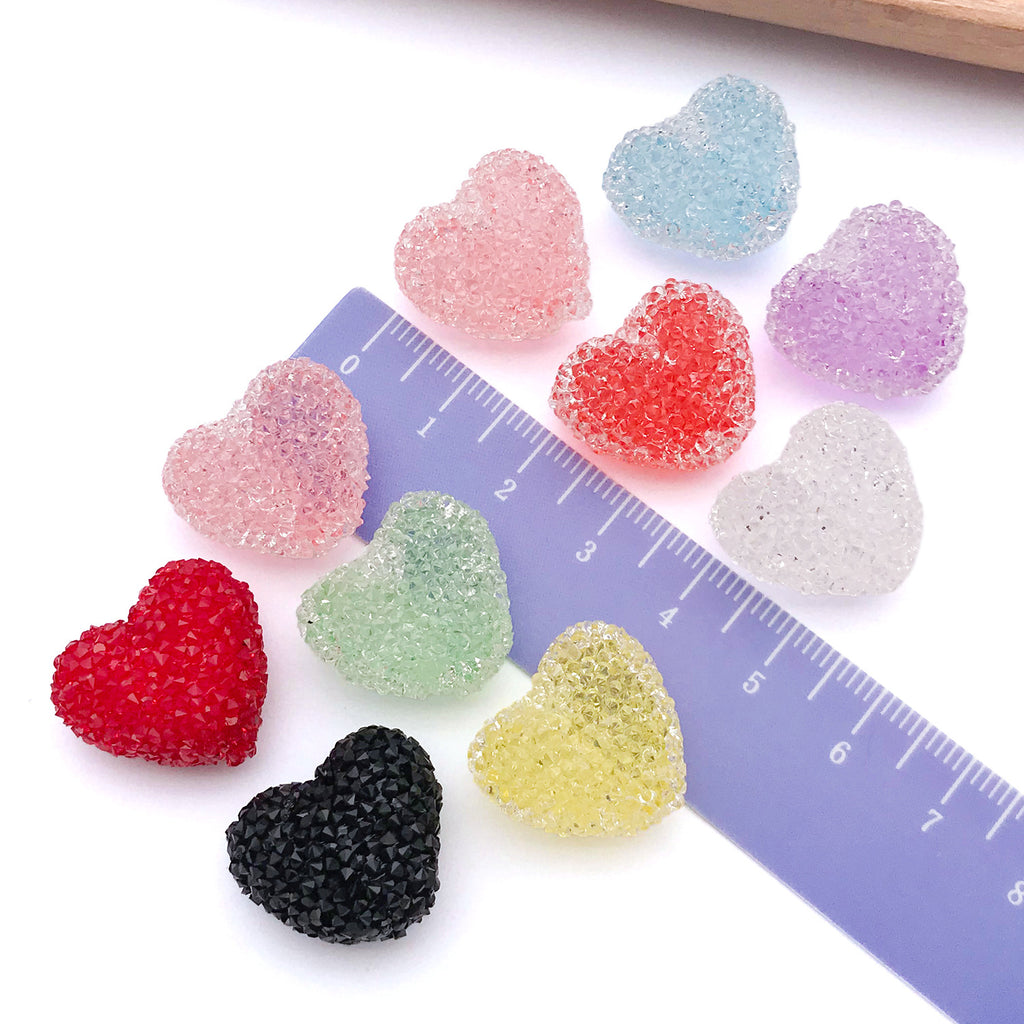 Candy Color Acrylic Heart Charm Pendant for DIY Bracelet Necklace Earrings Keychain