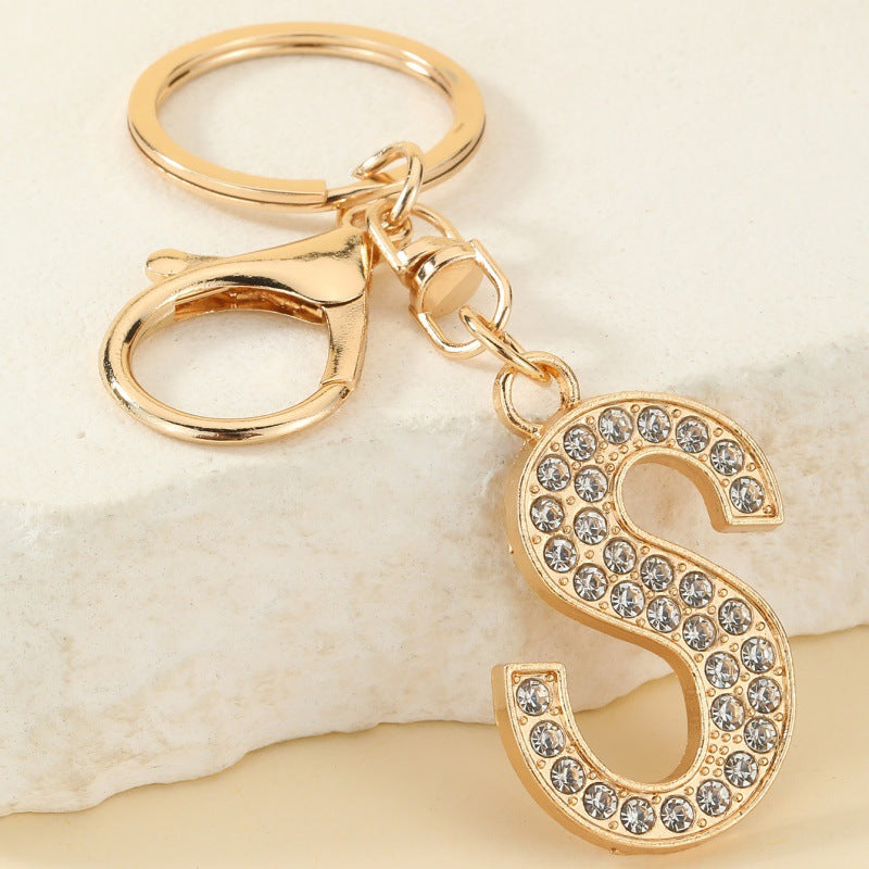 Fashion 26 Letter Metal Keychain Initial Bag Charm Personalized Accessory