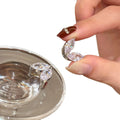 Clear Crystal Double Leaf Ear Cuff in Polished Silver Tone view 5