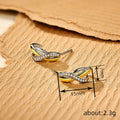 Two Tone Silver and Gold Crystal Twist Huggie Earrings view 4