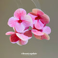 Layered Petal Flower Earrings in Pink and Periwinkle Blue view 4