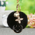 Crystal Four Leaf Clover Medallion Keychains with Pom and Loop Options view 7