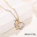 Gold Baguette Rectangular CZ Pendant Necklace Accent view 4