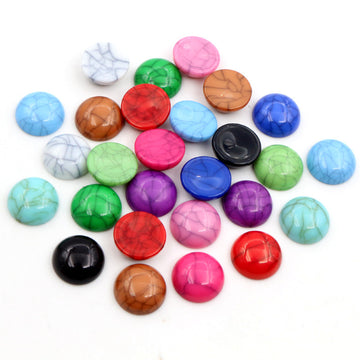 Colorful Round Crackle Cabochons in Assorted Colors