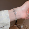 Crystal Flower Chain Bracelets in Gold and Silver Tone view 3