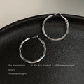 Silver Medium Twisted Hoop Earrings Latch Back Polished view 3