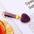 Solid Full Crystal Heart Keychains in Eleven Colors plus Assorted Option view 10