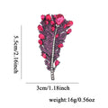 Green Feather Crystal Two Designs Metal Brooch Pin view 2