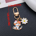 Mixed Cat and White Daisy Enamel Clip Keychain Eight-Style Collection view 12