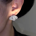 Crystal Butterfly Stud Earrings in Silver Tone With Clear Stone Accents view 3