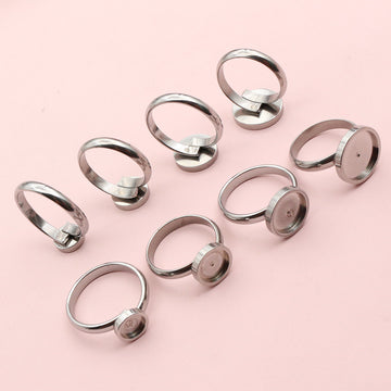 Stainless Steel Round Pad Ring Blanks in Four Sizes