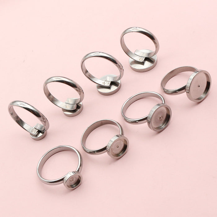 Stainless Steel Round Pad Ring Blanks in Four Sizes