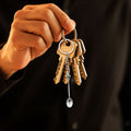 Silver Crown Mini Teaspoon Chain Split Ring Keychain view 4