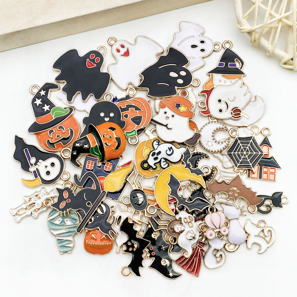 Zinc Alloy Halloween Pumpkin Bat Magic Hat Charm Pendant for DIY Bracelet Necklace Making