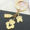Eight Pink Baby Bottle Outfit and Footprint Keychain Designs view 4