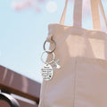 Silver Guardian Angel Keychain Drive Faster Message Tag view 4
