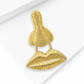 Gold Tone Nose and Lips Dangle Brooch with Textured Linework view 2