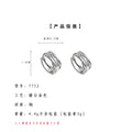 Silver Multi-Band Crossed Geometric Huggie Hoop Earrings view 3