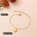 Flat Heart Pendant Twisted Link Bracelet Gold Steel view 2