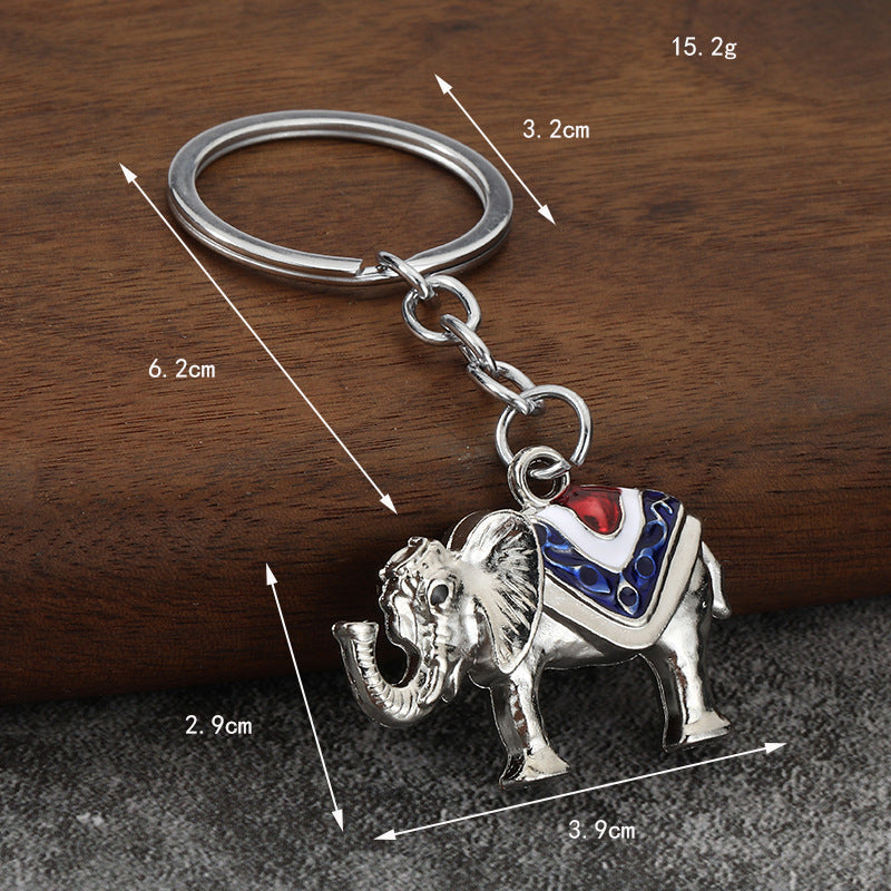 3D Elephant Zinc Alloy Car Keychain Gift Pendant