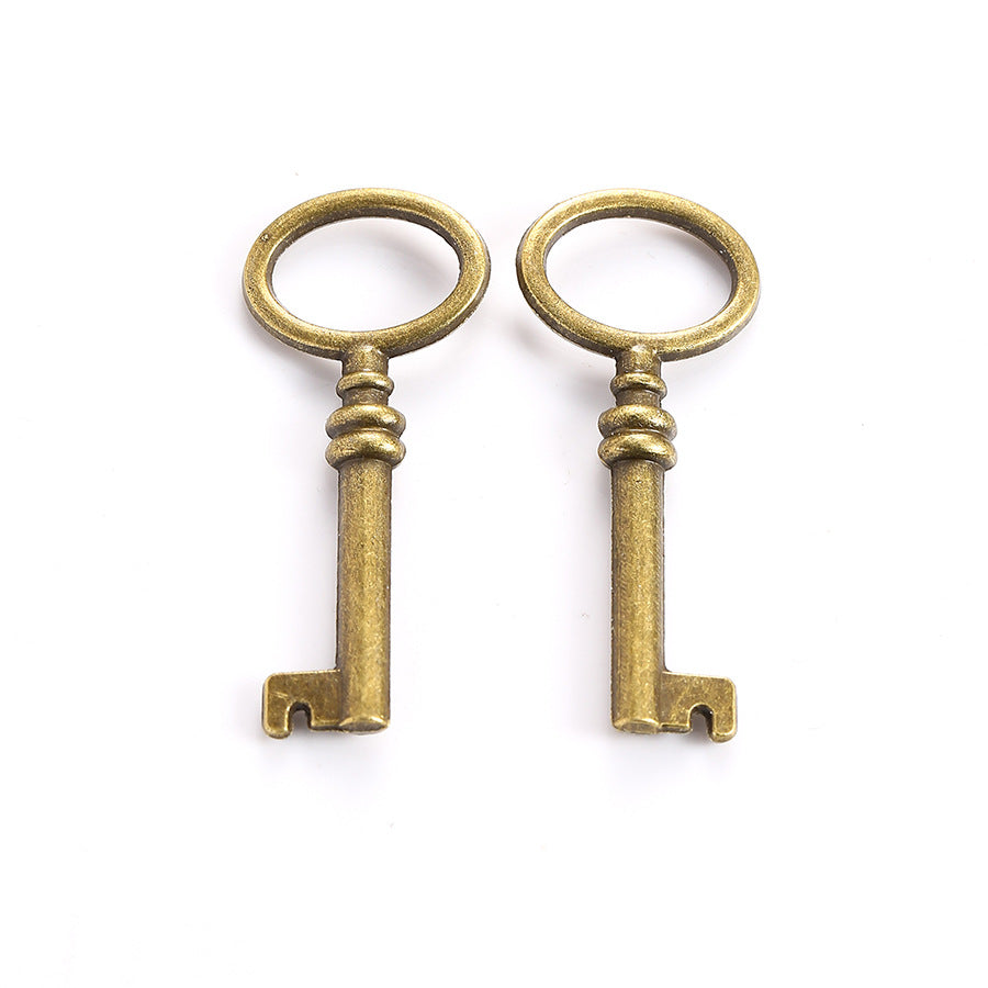 41x17mm Vintage Double Sided Oval Key Charm Pendant