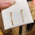 Crystal Bar and Chain Tassel Drop Earrings in Polished Gold Tone view 6
