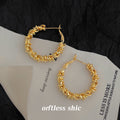Gold And Silver Tone Twisted Rope Large Hoop Earrings In Two Colors view 4