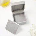 Gray Square Flocked Jewelry Gift Presentation Display Box view 3