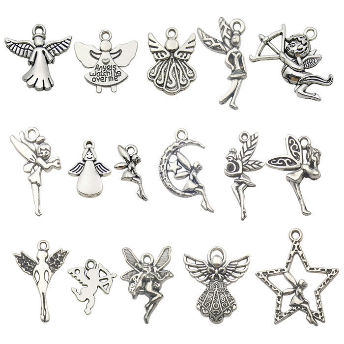 Antique Silver Angel and Cupid Metal Charms with 19 Listed Options