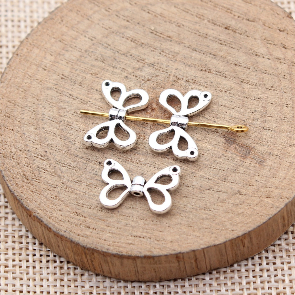 15x10mm 0.64g Multicolor Zinc Alloy Butterfly Loose Metal Beads for Bracelet Necklace DIY Making