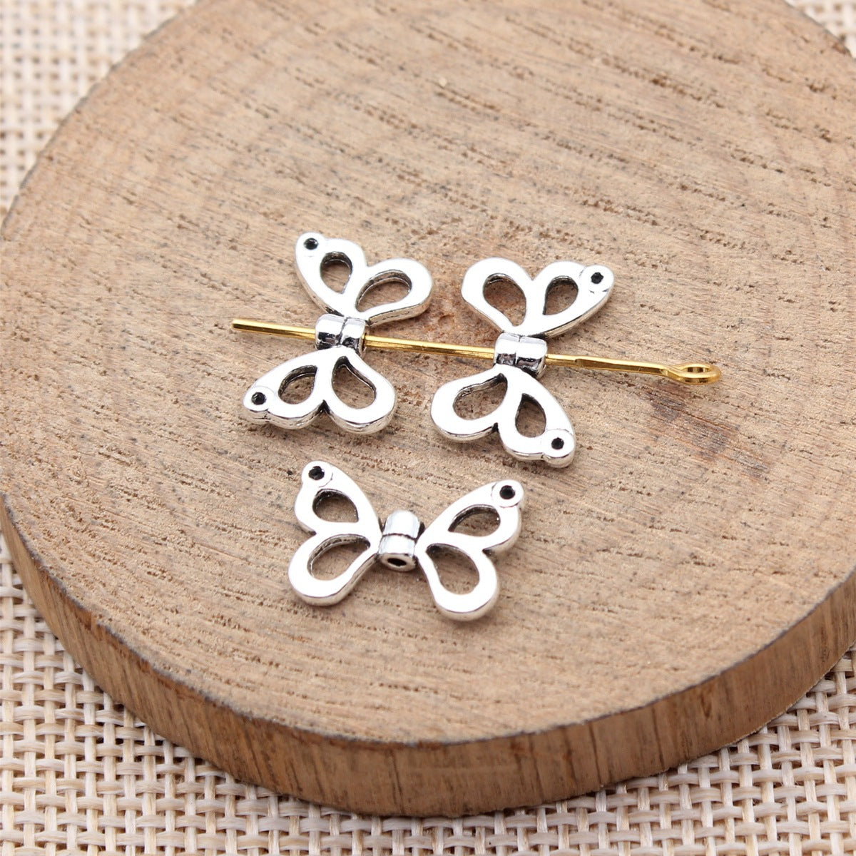 15x10mm 0.64g Multicolor Zinc Alloy Butterfly Loose Metal Beads for Bracelet Necklace DIY Making