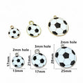 Black and White Soccer Ball Pendant Charms in Six Sizes view 2