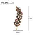 Leaf Crystal Metal Brooch Pin 3 x 8 cm for Jackets and Lapels view 2