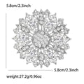 Hollow Rhinestone Flower Brooch Gold Silver Blue Brown Pin view 7