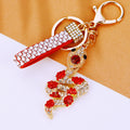 Jeweled Gem Snake Keychains with Three Crystal Loop Combination Options view 1