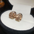 Rose Gold Tone Sculpted Crystal Stud Earrings Fashion Jewelry view 6