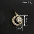 Gold Tone Crescent Moon Clear CZ Pendant Necklace Chain view 4