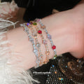 Gold Multicolor Zircon Flower Station Tennis Bracelet view 3