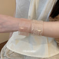 Clear Acrylic Lace Print Open Cuff Bracelets Two Styles view 1