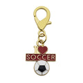 Enamel I Love Soccer Keychain Gold Tone Lobster Clasp view 5