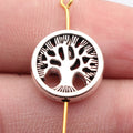 15x15x3.6mm 2.7g Antique Silver Zinc Alloy Round Tree Loose Metal Beads for Bracelet Jewelry Making