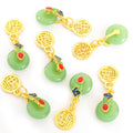 Jade Look Safety Buckle and Gourd Dangle Charm Pendants view 6