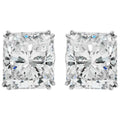 Silver Clear Asscher Square Four-Prong Stud Earrings view 3