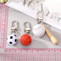 Soccer Ball and Baseball Bat Sports Clip Keychains view 5