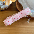 Fabric Floral And Cherry Stripe Bow Twist Hair Clips view 7