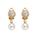 Crystal Pearl Clip Earrings and Crystal Ear Cuffs in Two Finishes view 5