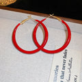 Red Enamel Hoop Earrings in Ten Sculptural Styles Decorative Jewelry view 10