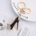Enamel Stiletto High Heel Keychain Rhinestone Toe Cap view 4